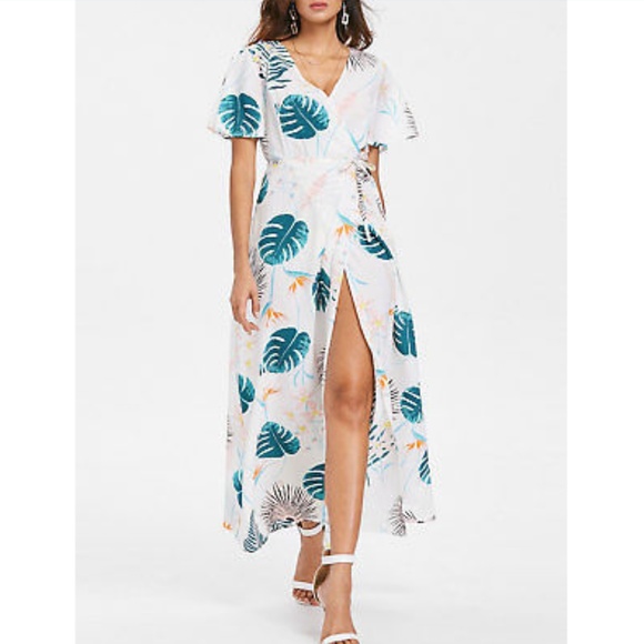 Dresses & Skirts - Palm Leaf Dress High Slit